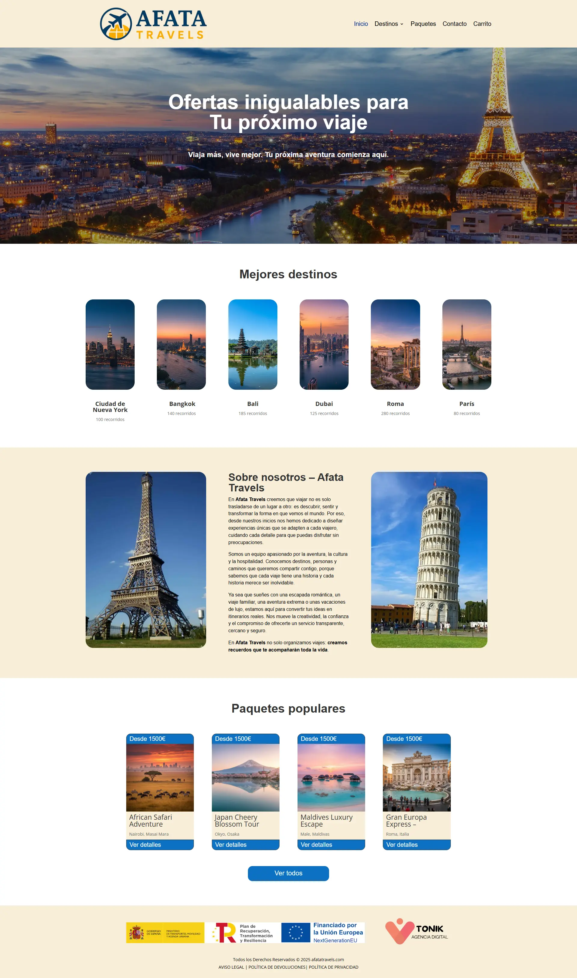 Ecommerce agencia de viajes